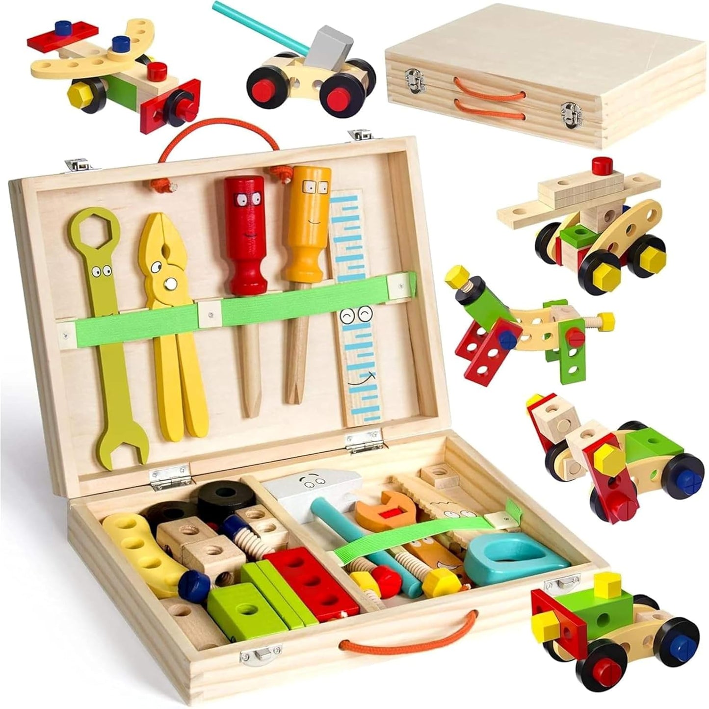 Wooden Tool Kit Construction Set – Build, Learn & Pretend Play