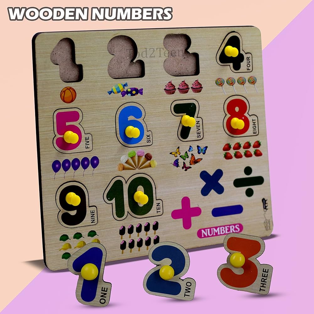 Wooden Nob Counting Puzzle