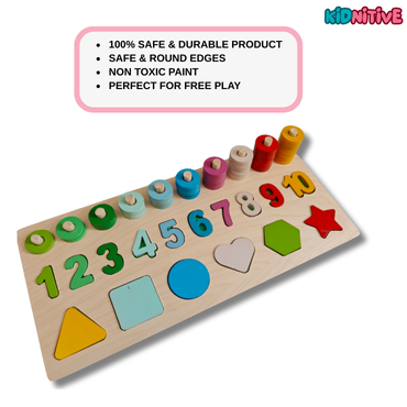 Number, Colors & Shapes - 3 in 1 Activity Board