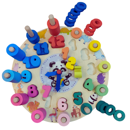 Wooden 3 IN 1 - Number Learning Clock