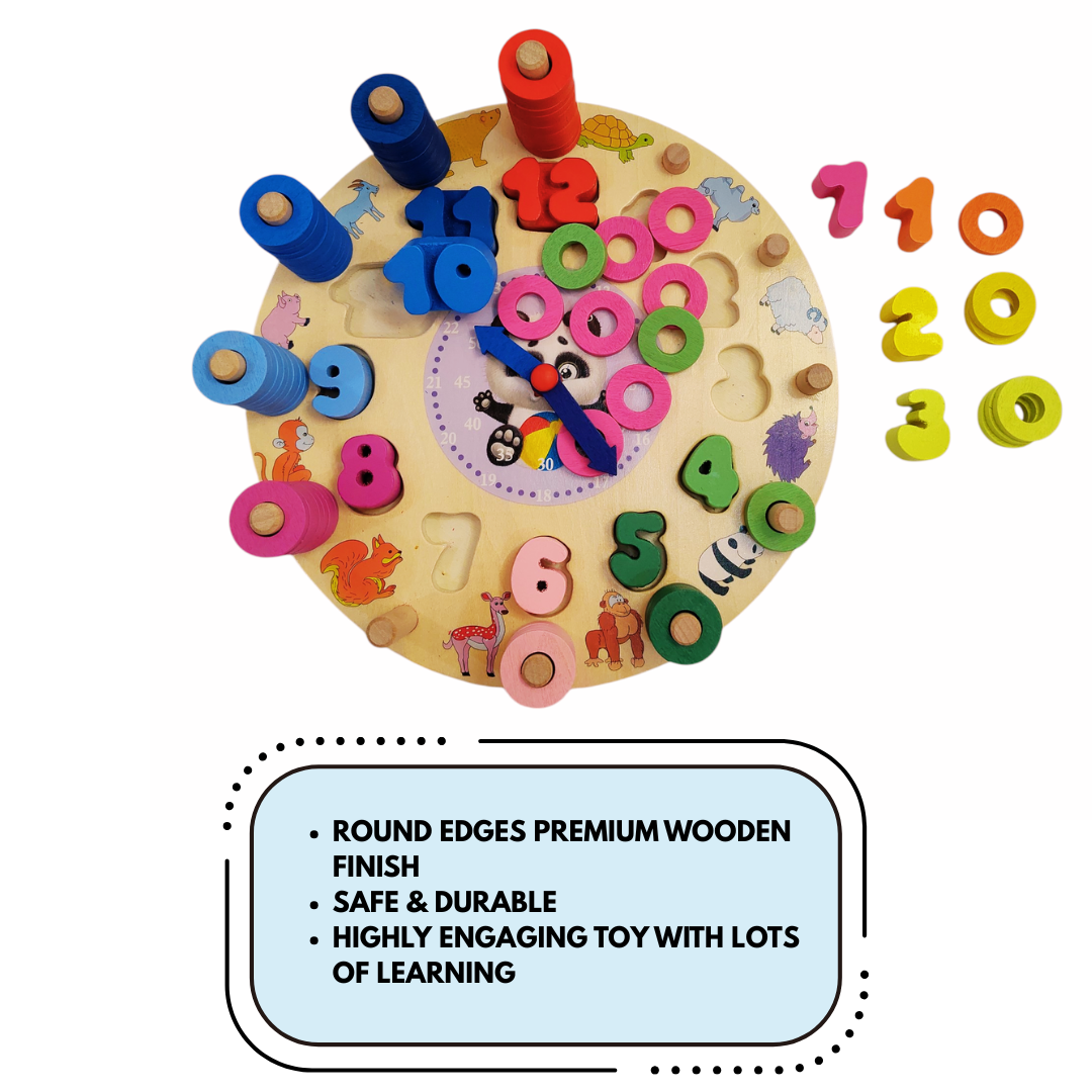 Wooden 3 IN 1 - Number Learning Clock