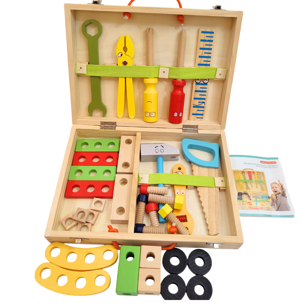 Wooden Tool Kit Construction Set – Build, Learn & Pretend Play