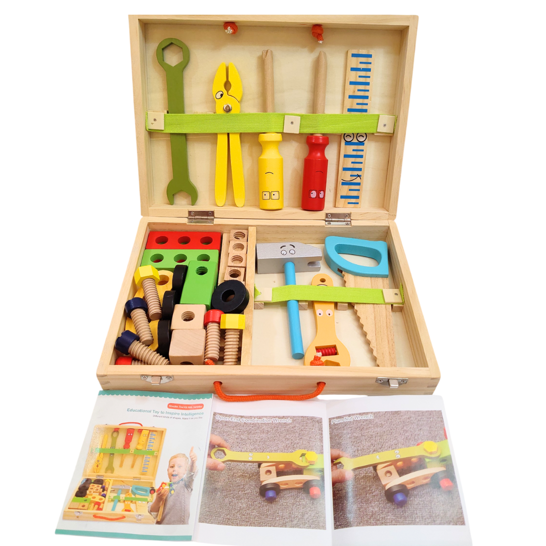 Wooden Tool Kit Construction Set – Build, Learn & Pretend Play