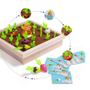 WOODEN VEGETABLE GARDEN MEMORY GAME