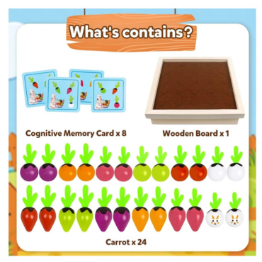 WOODEN VEGETABLE GARDEN MEMORY GAME