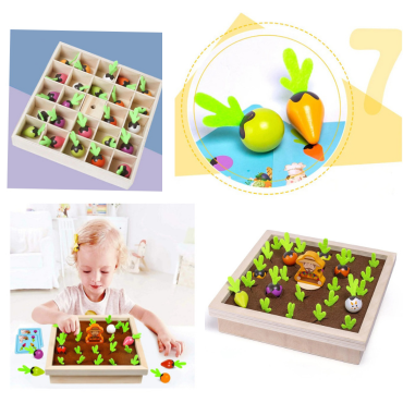 WOODEN VEGETABLE GARDEN MEMORY GAME