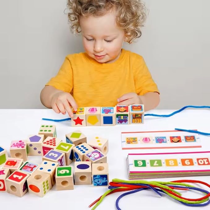 Wooden Lacing & Sequencing toy