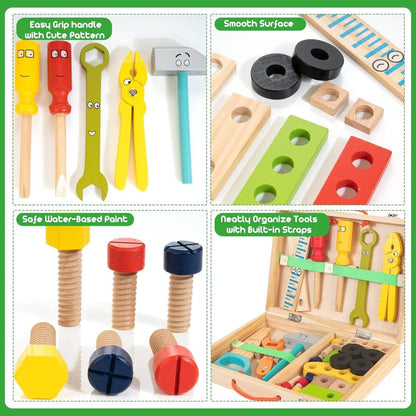 Wooden Tool Kit Construction Set – Build, Learn & Pretend Play