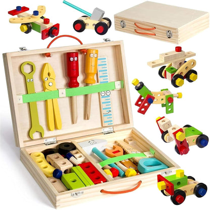 Wooden Tool Kit Construction Set – Build, Learn & Pretend Play