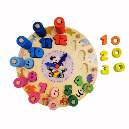Wooden 3 IN 1 - Number Learning Clock