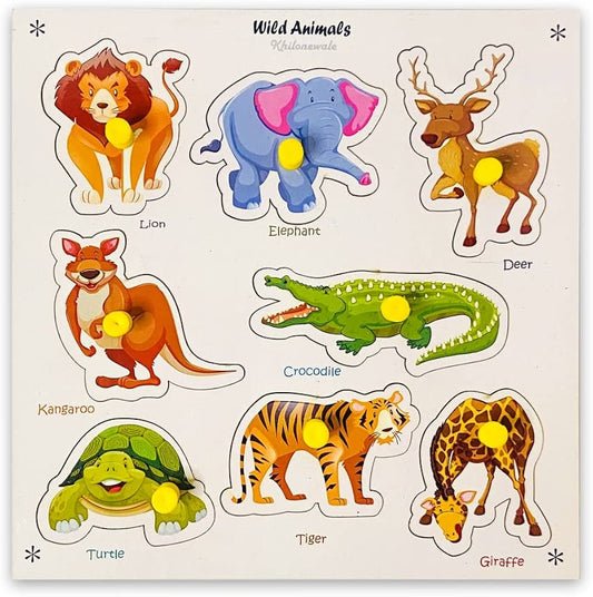 Wooden Nob Animal Puzzle