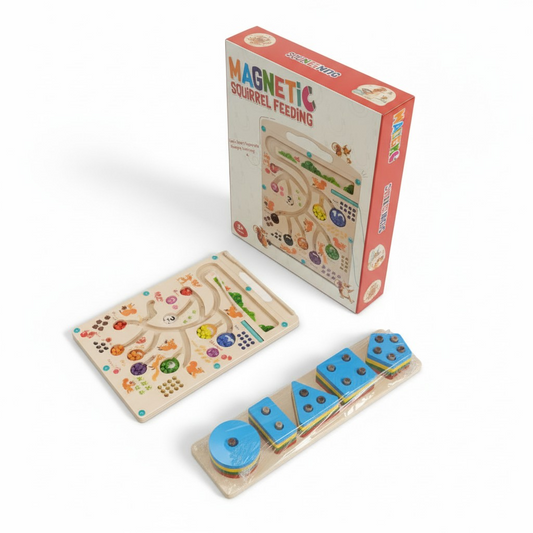 Magnetic Squirrel Feeding + Shape & Color Sorting