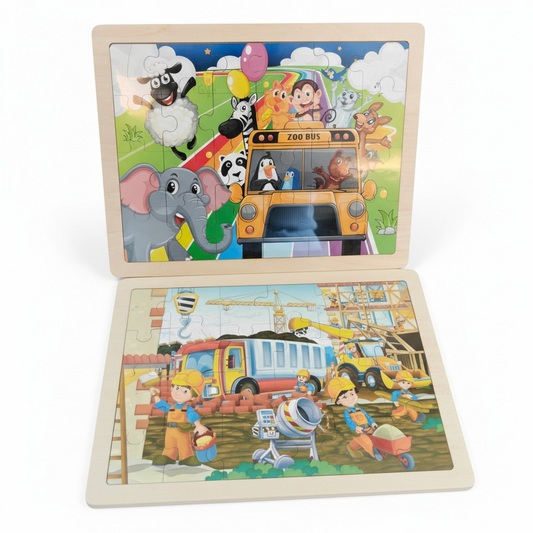 Zoo Bus &  Construction Site Jigsaw Puzzle