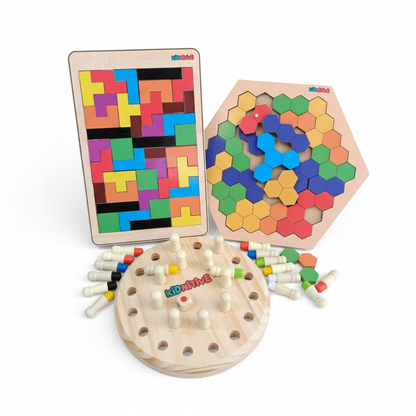 Chess Board & 2 in 1 Hexa Tetris Puzzle