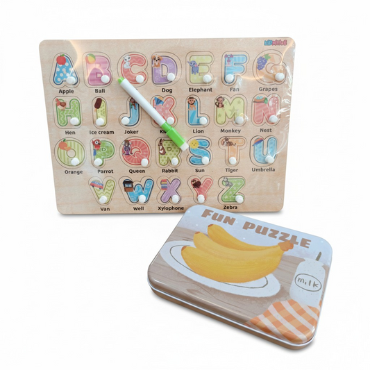 ABCD & Metal Box Fruits Puzzle