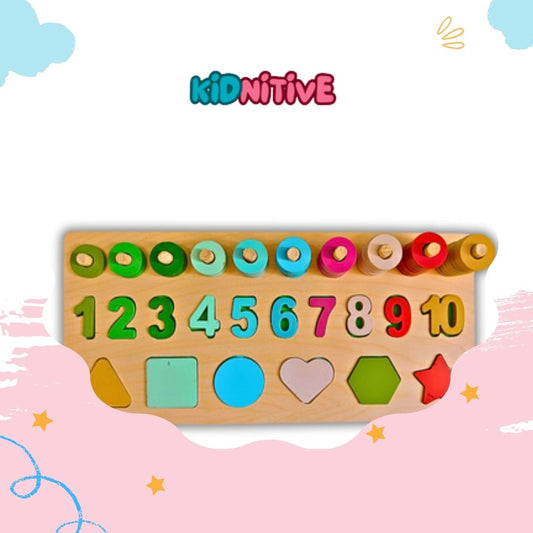 Number, Colors & Shapes - 3 in 1 Activity Board